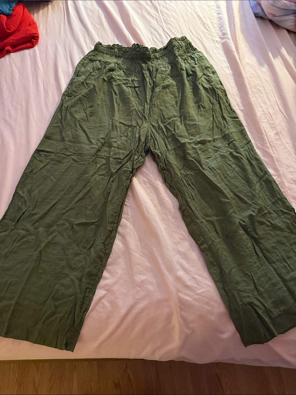 Adore Me Olive Wide-Leg Drawstring Trousers